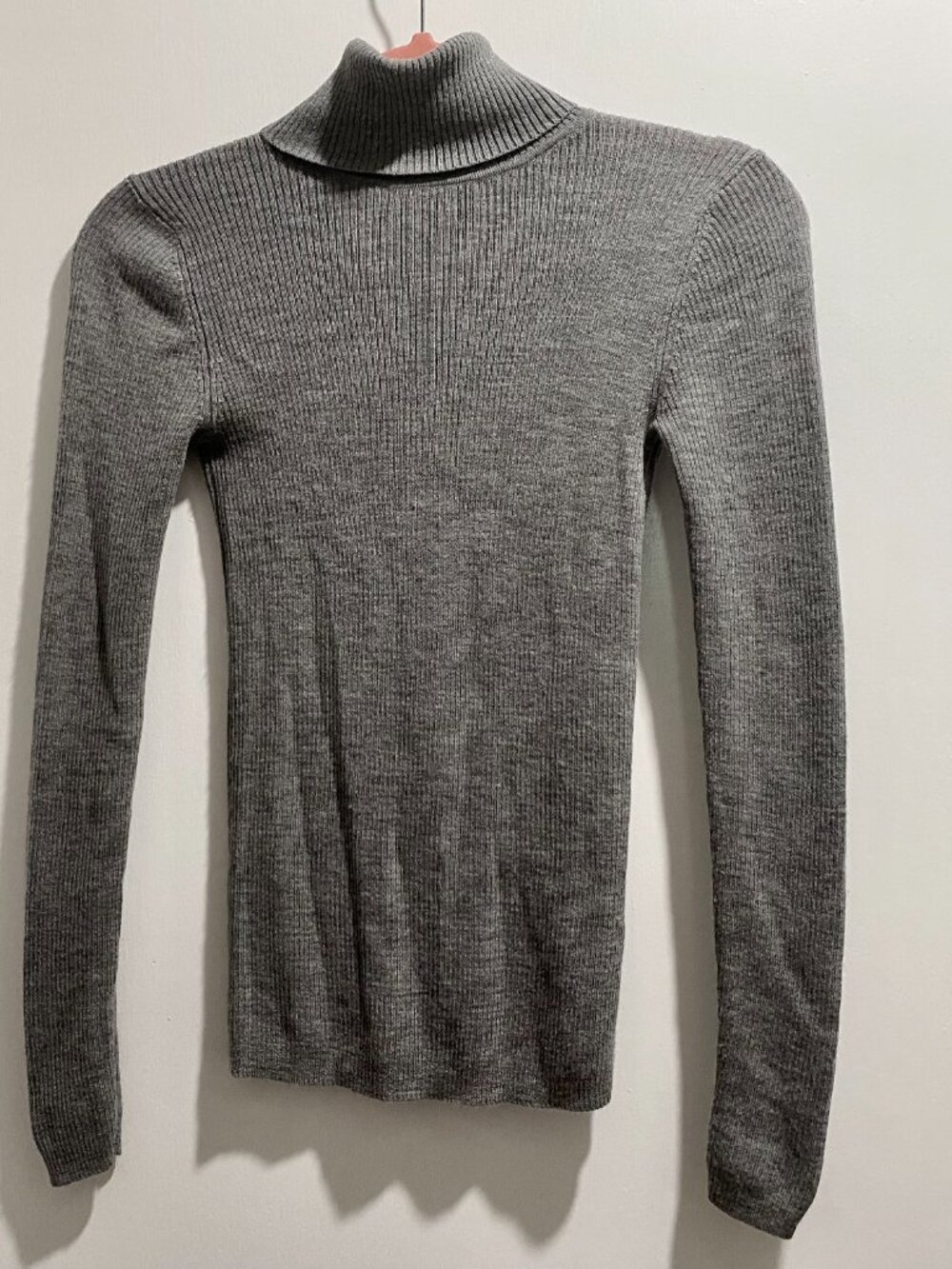 Muji Wool Rib Knit Office Preppy Capsule Minimalist Turtleneck Layer Sweater XS
